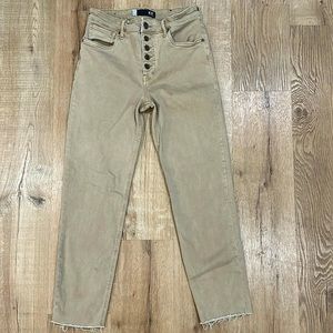 Kut khaki colored frayed jeans
